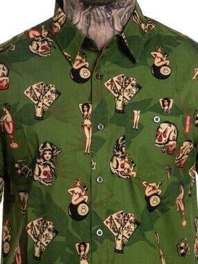 NWT | Pardy Time "Ruins" Pin-Up Butto-Up Shirt | Medium